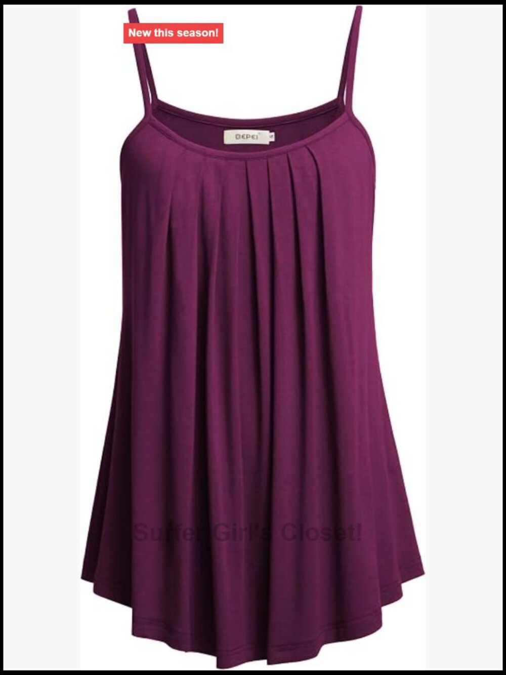 Women's Sleeveless Pleated Flowy Tank Top Loose Fit Casual Cami Summer